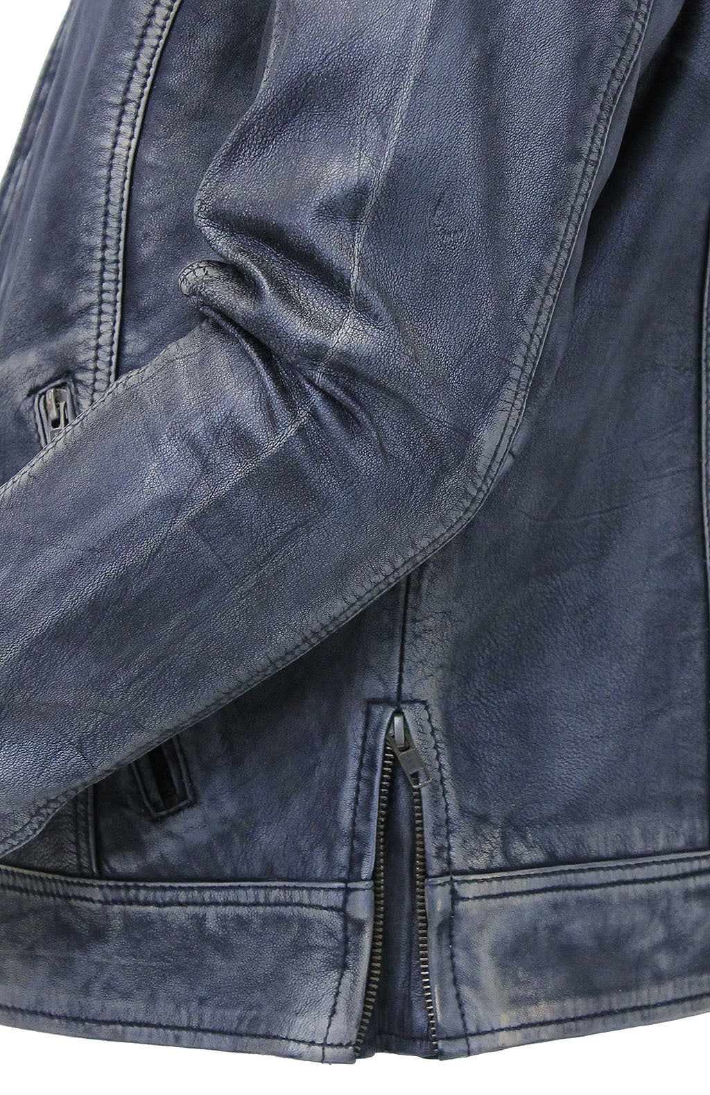 1950's Distressed Black Leather Jacket w/CC Pockets #MA1958GK - Image 3