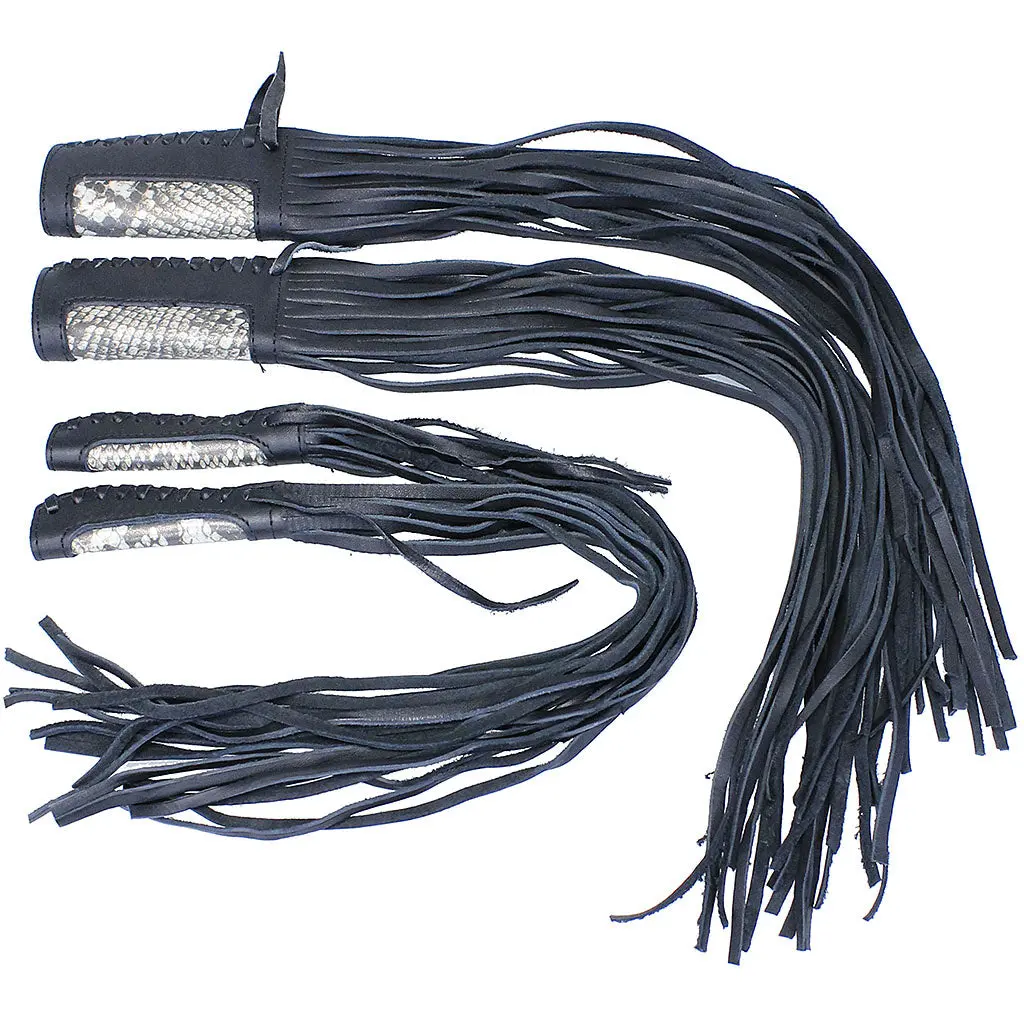 20" Long Fringe Throttle Grip Covers w/Snake Inlay #GR2092SNK - Image 3