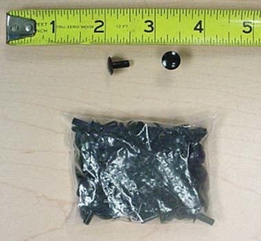 1000 pcs 3/8'' x 3/8'' Black Enamel Rivet Posts #Z4197PK - Image 2