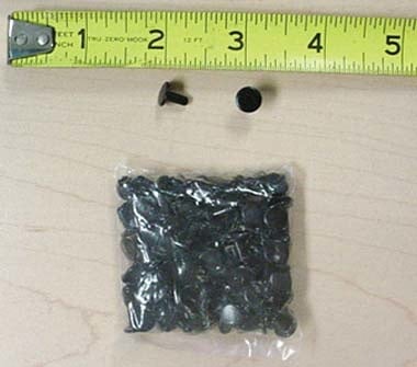 500 sets (1000 pcs) 8mm Double Cap Black Enamel/Silver Rivets #Z5404PK - Image 2
