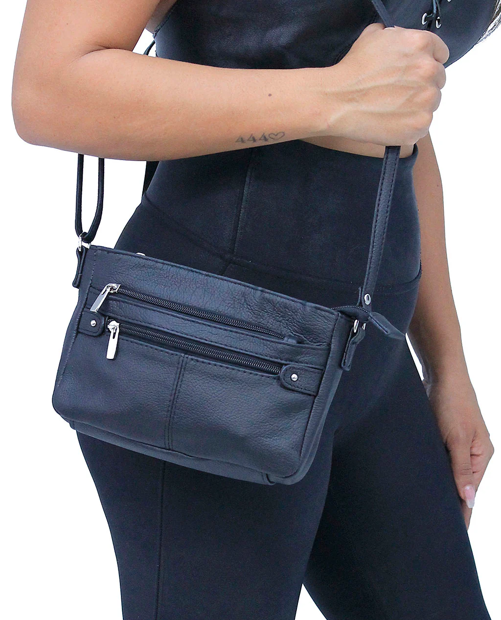 Black Long Lasting Leather Mini Purse #P0070K