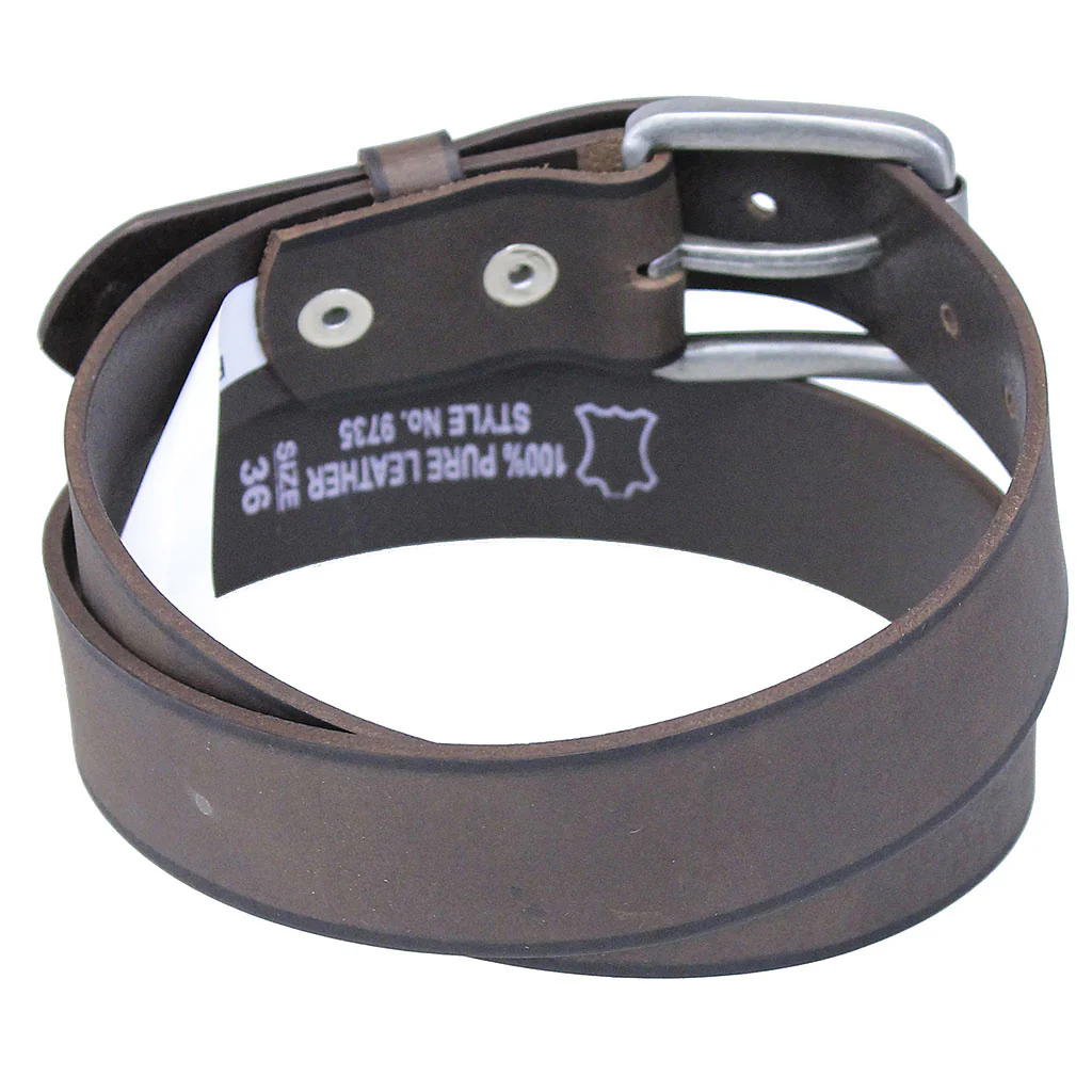 Black Trim Brown Premium Leather Belt #BT97351N - Image 2