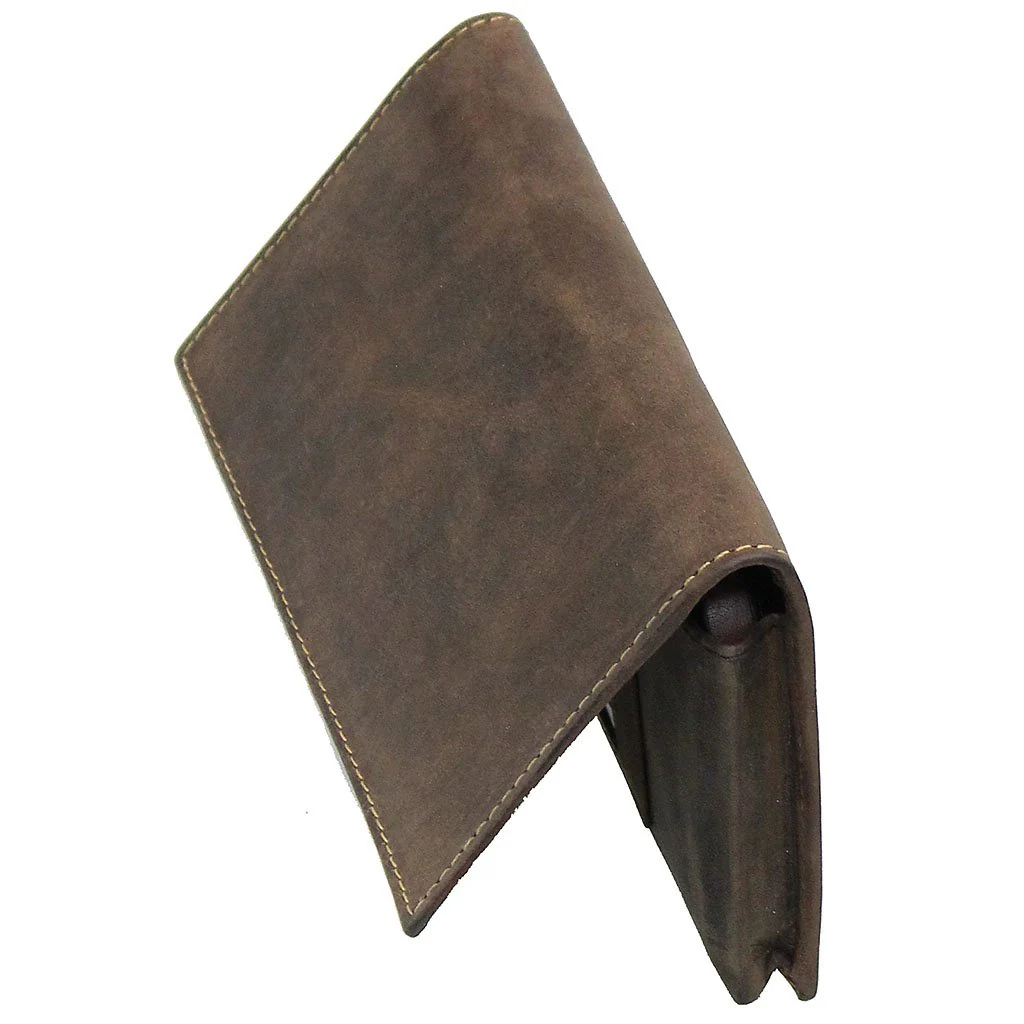 Brown Vintage Long Leather RFID Wallet Checkbook #W513521NID () - Image 4