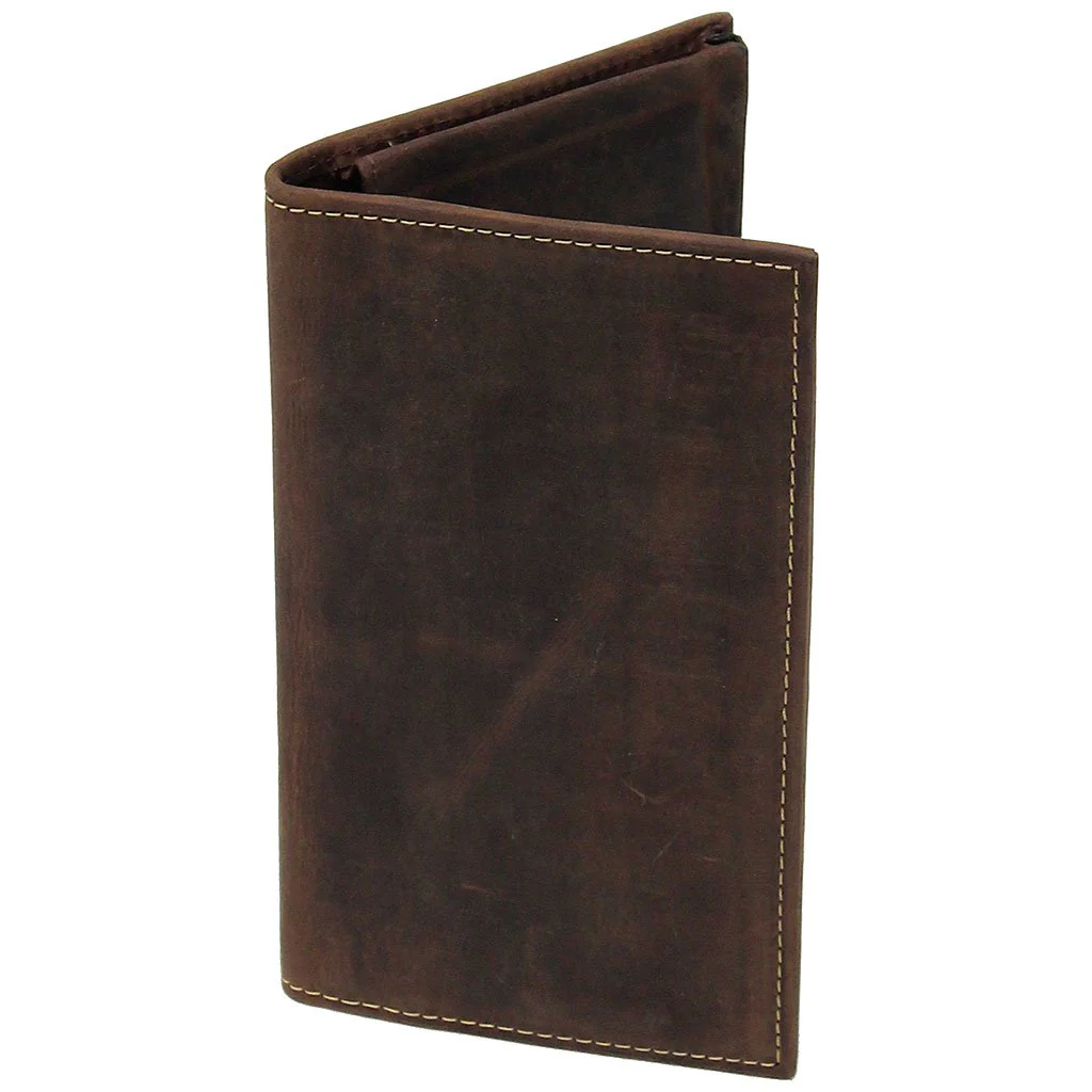 Brown Vintage Long Leather RFID Wallet Checkbook #W513521NID () - Image 6