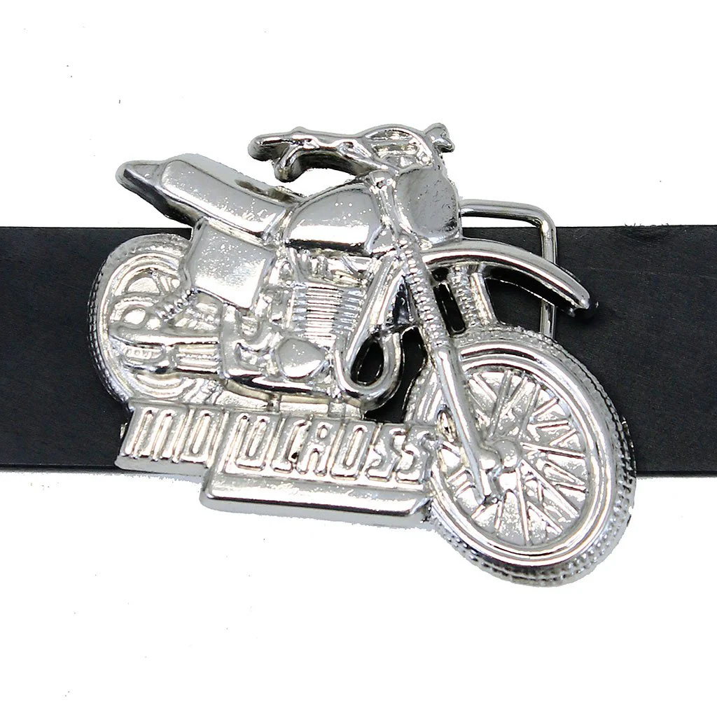 Chrome Motor-cross Belt Buckle #BU100MOTO