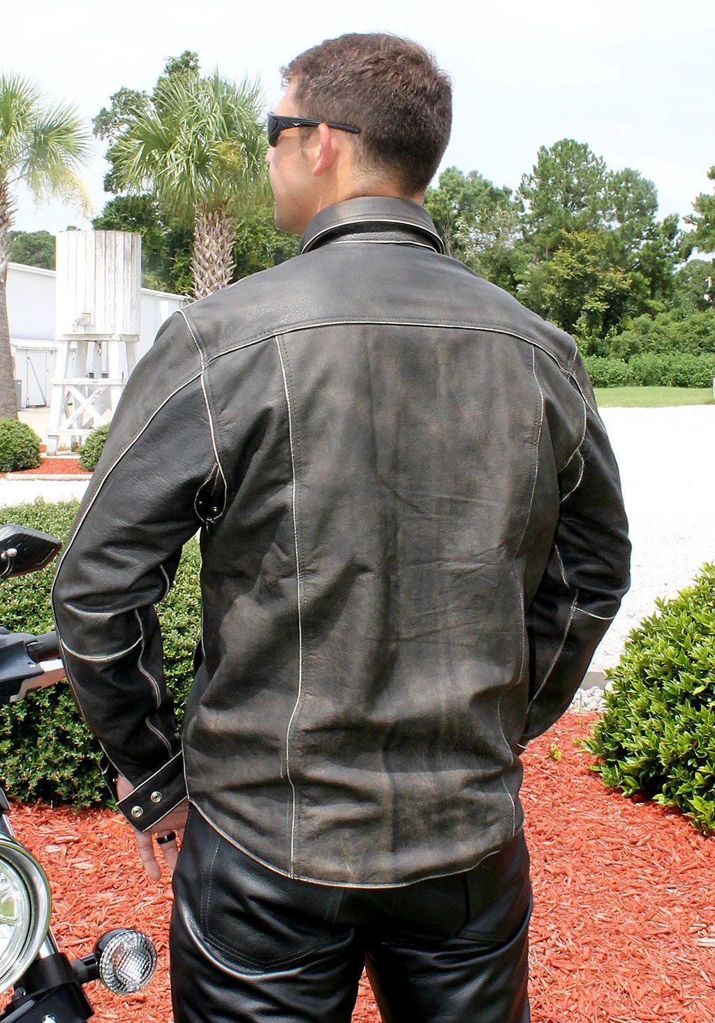 Classic Vintage Leather Shirt - Jean Style Jacket #MSA9012N (XL-2X) - Image 2
