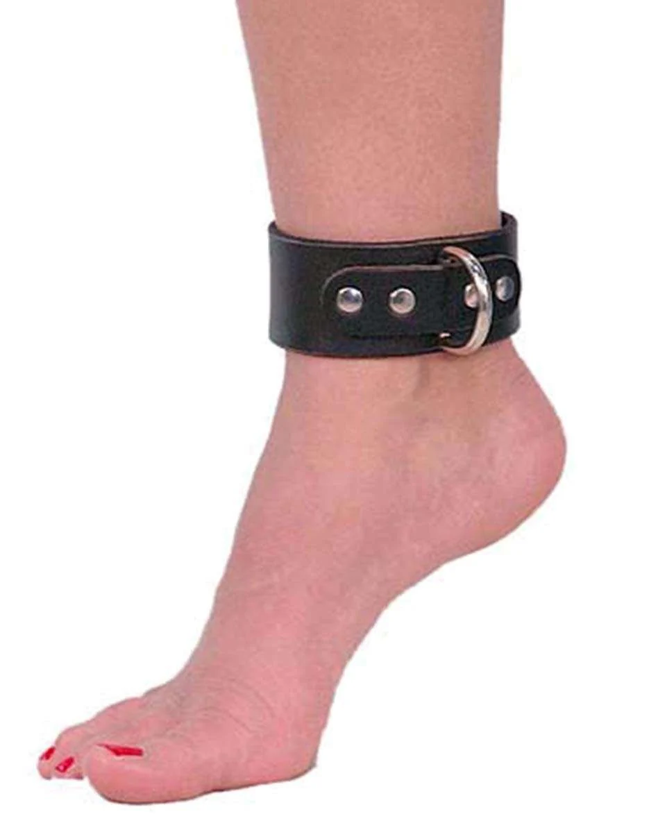 Leather Anklet Cuff with D Ring #D501A