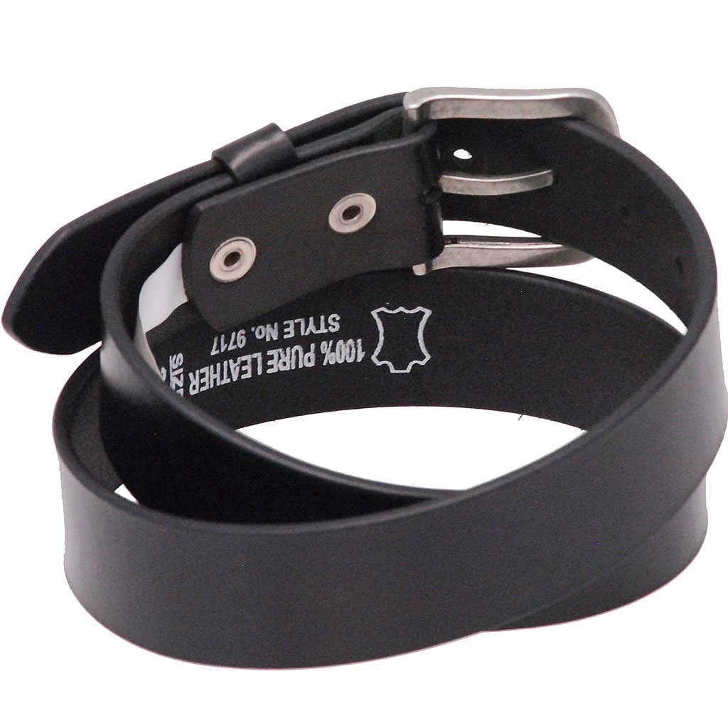 Heavy Veg-Tan Black Leather Belt #BT97170K - Image 2