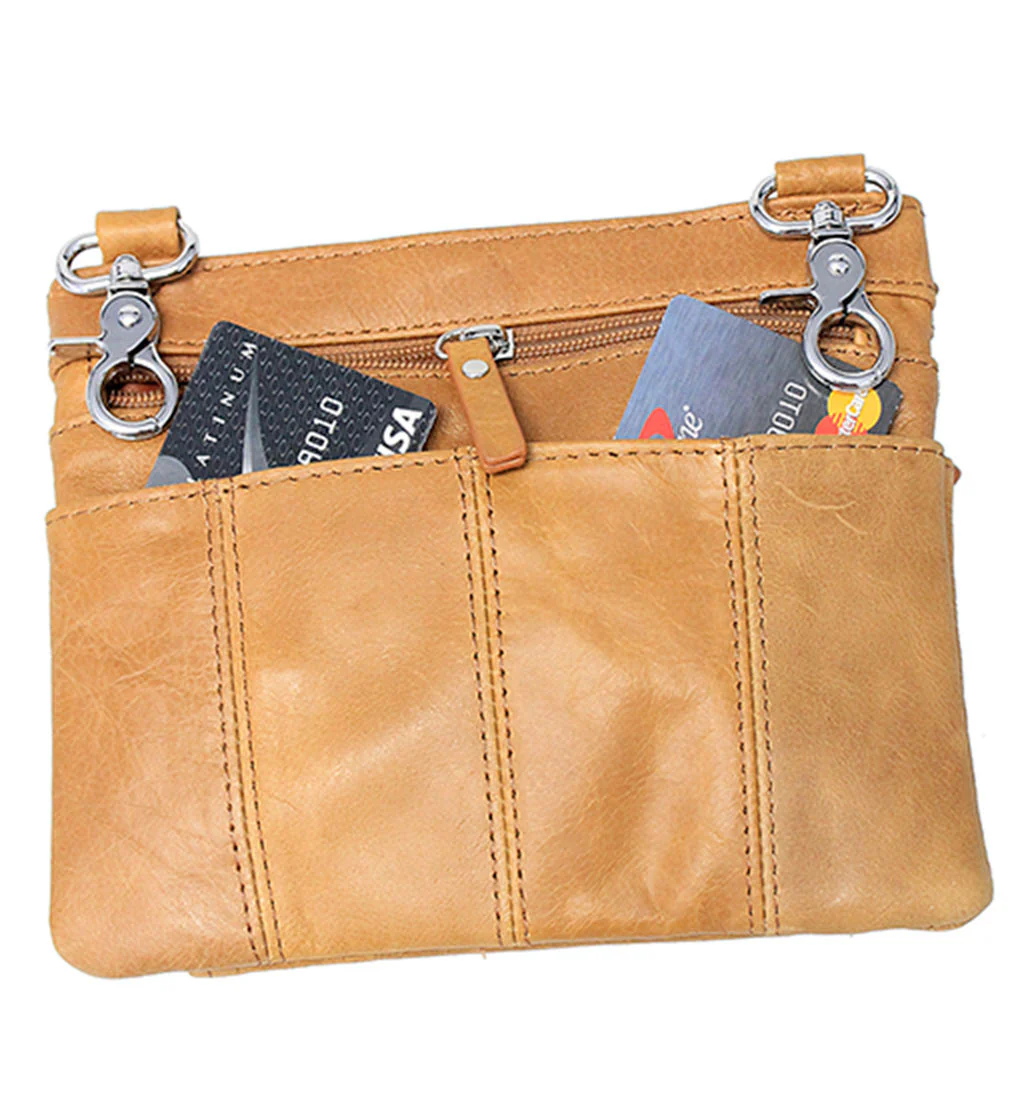 Large Light Brown Double Clip Pouch Hip Clip Bag #PKK30979XN () - Image 3