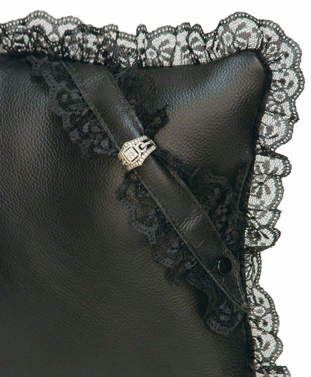 Leather and Lace Ring Bearer Pillow #A190414 () - Image 3