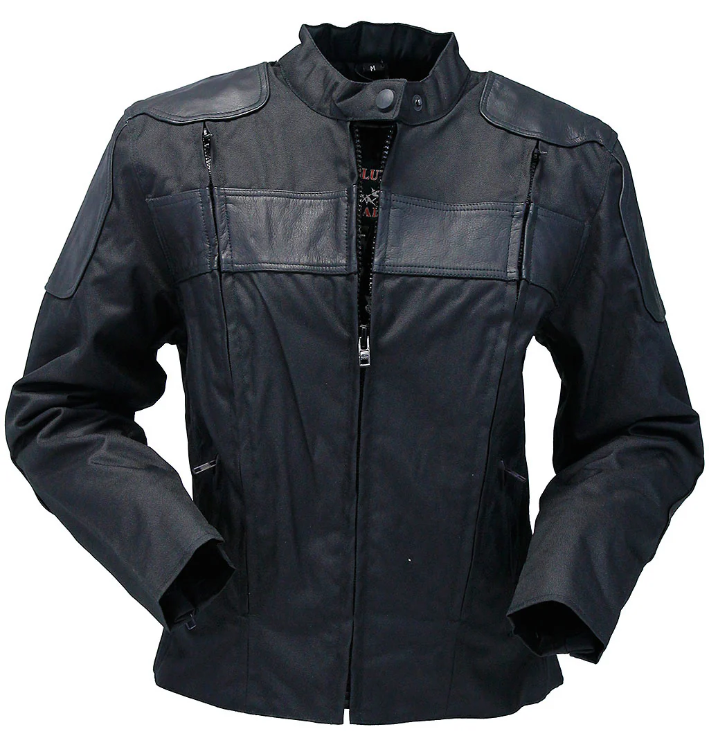 Leather and Textile Vented Women's Biker Jacket #LC2179VZK (XS-3X) - Image 7