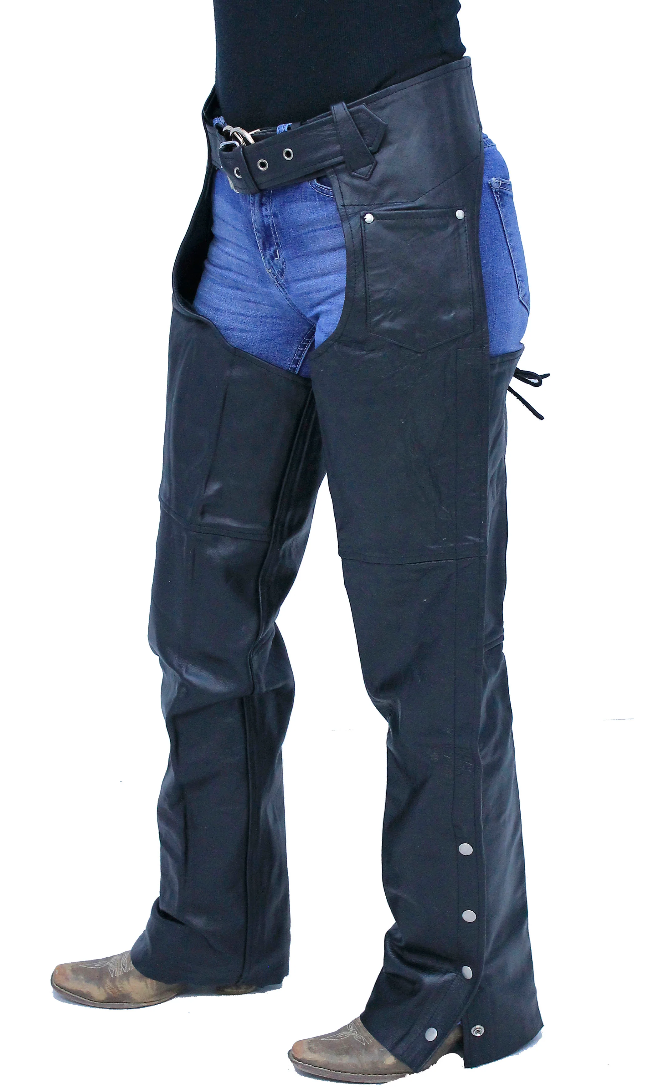 Leather Chaps w/Adjustable Lace Thigh #C1115L - Image 3