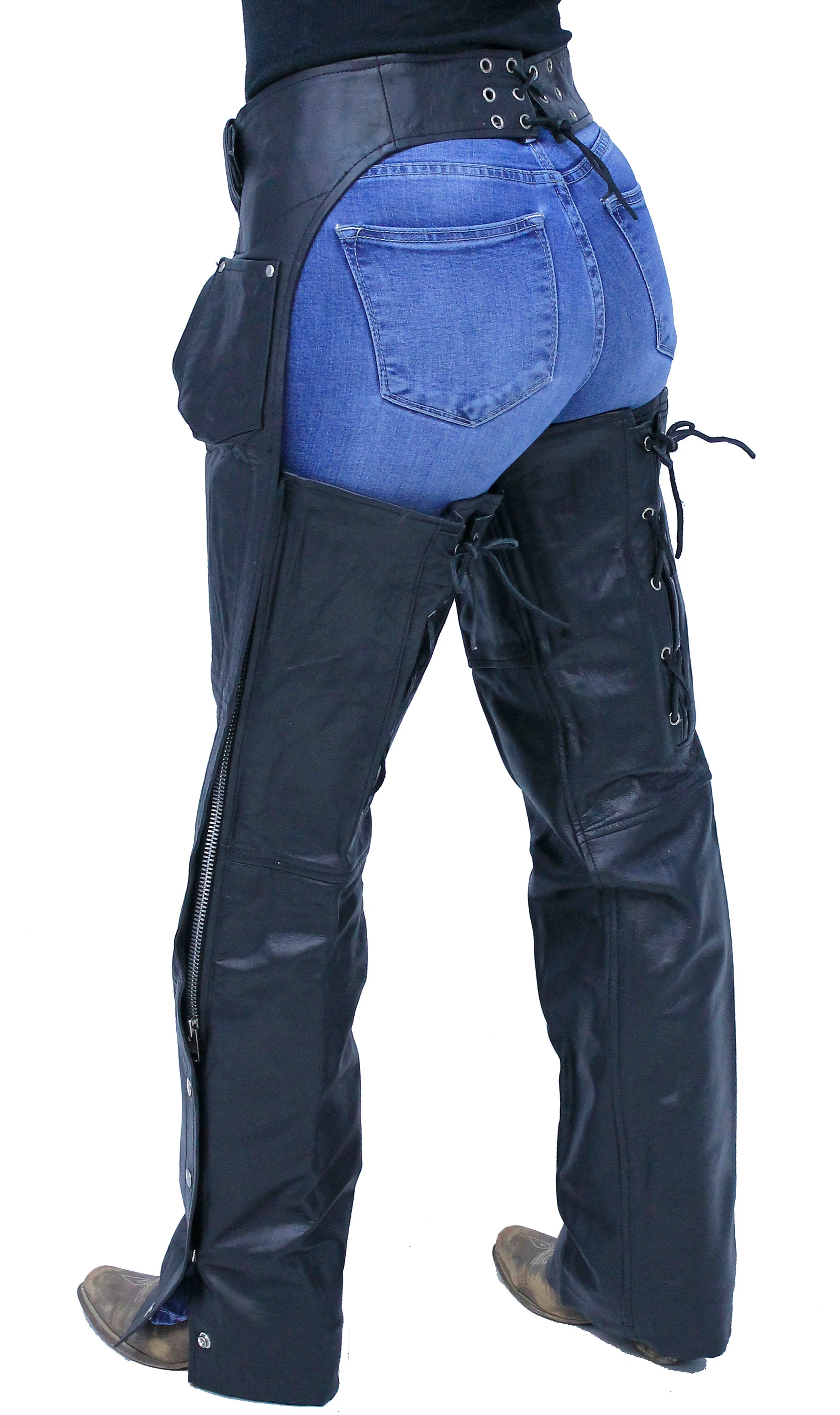 Leather Chaps w/Adjustable Lace Thigh #C1115L - Image 5