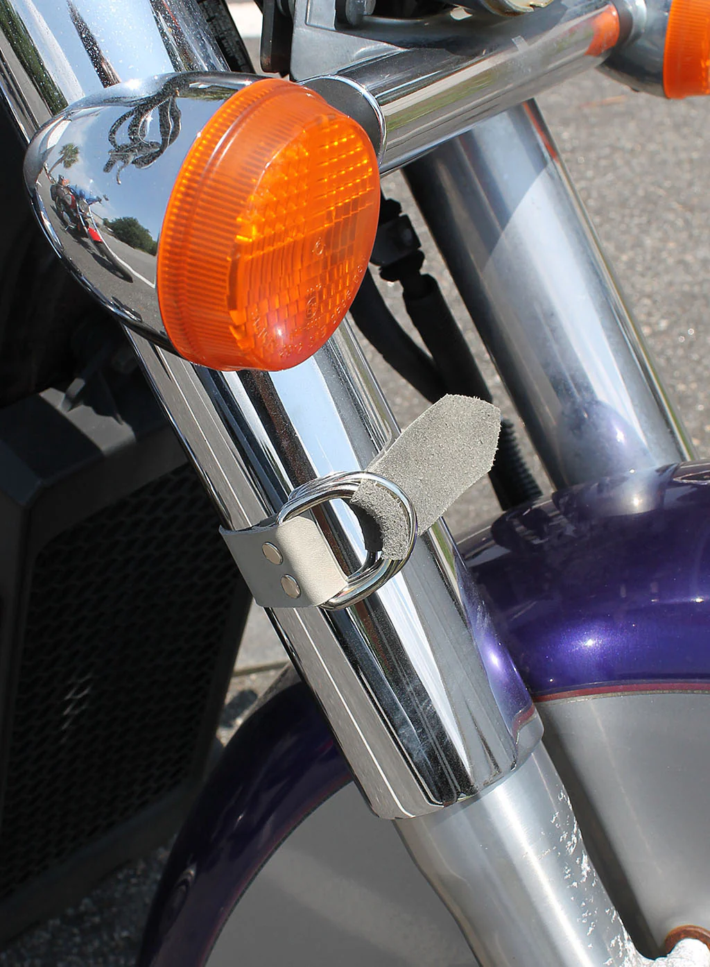 Leather Tie Downs w/Double D-Rings Gray #ATD2403DDG - Image 4