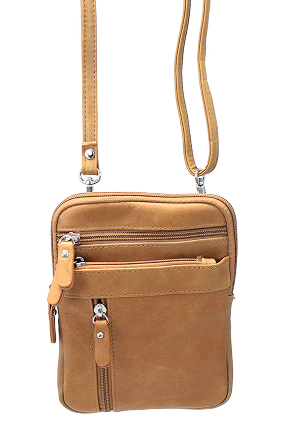 Light Brown Cross Body Belt Pouch #P0181N - Image 4