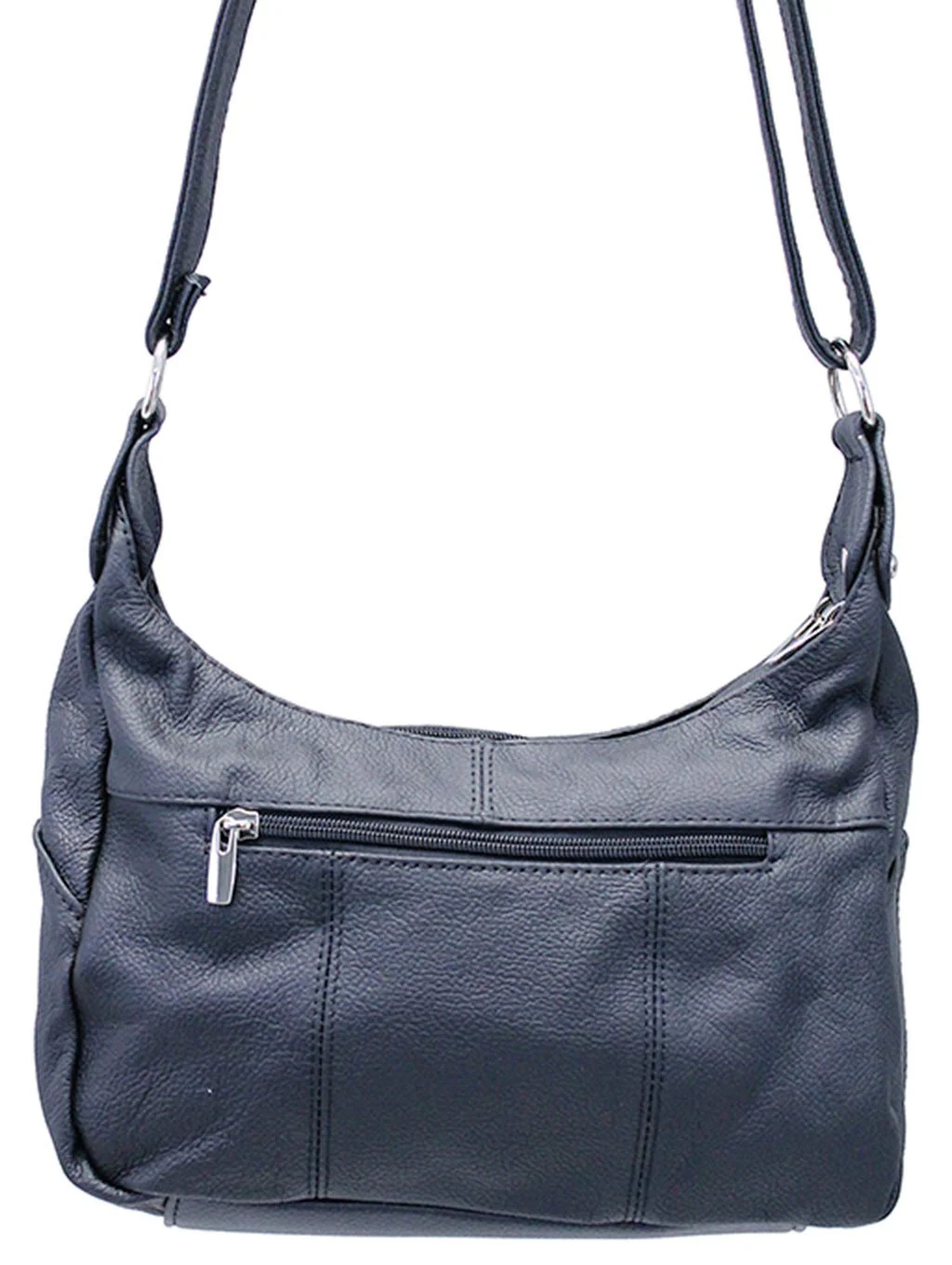 Medium Size Double Zip Top Leather Purse #P027K - Image 3