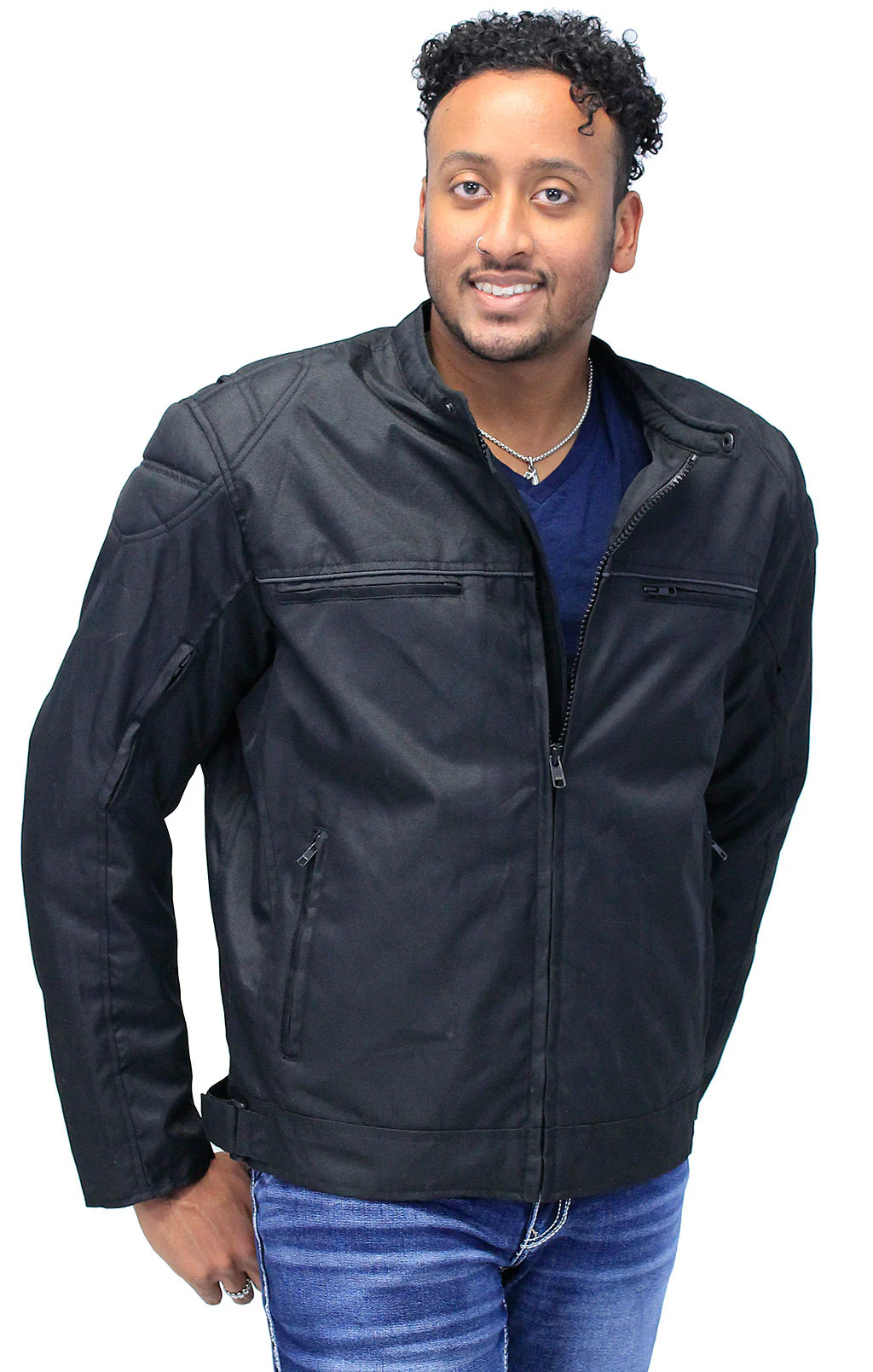 Men's Armor Filled Black Textile Jacket w/Reflector #MC36130AZK () - Image 8