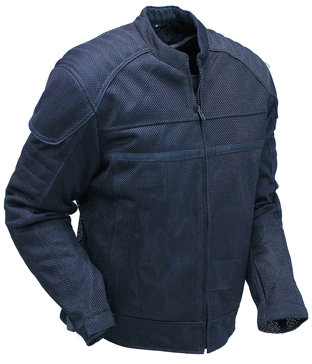 Men's Armor Filled Mesh Motorcycle Jacket #MC3629MAZK - Image 4