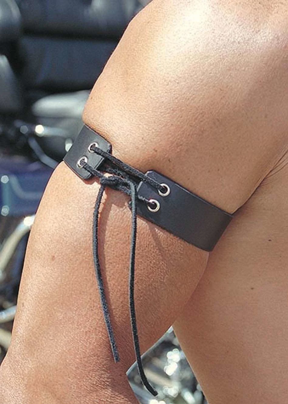 Men's Lace Up Leather Arm Band #AB10213 - Image 2