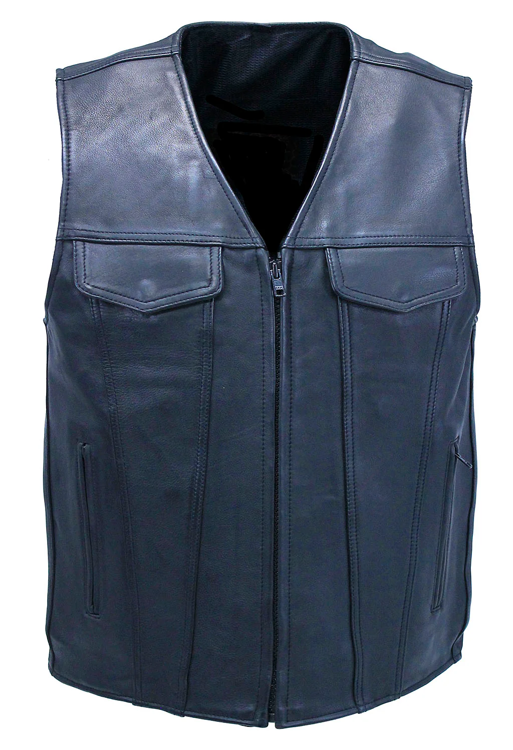 Men's Ultra Premium Leather Zip Vest #VM6170GZK - Image 3