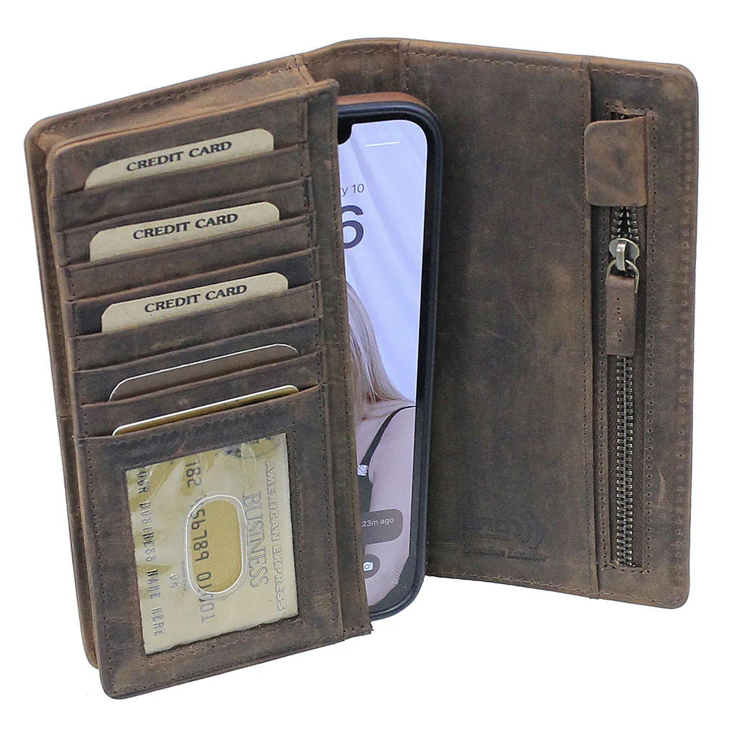 Oil Tanned Premium Cell Phone Wallet #W51355CELN - Image 4