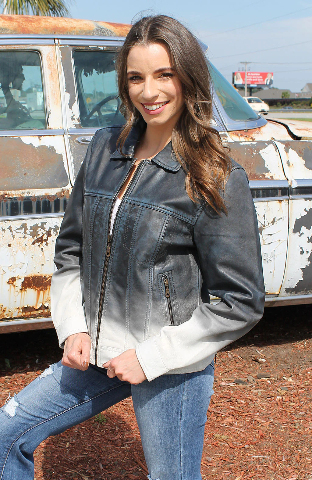 Ombre Blue/White Jean Jacket CCW Pocket  #LA3822GUW - Image 5
