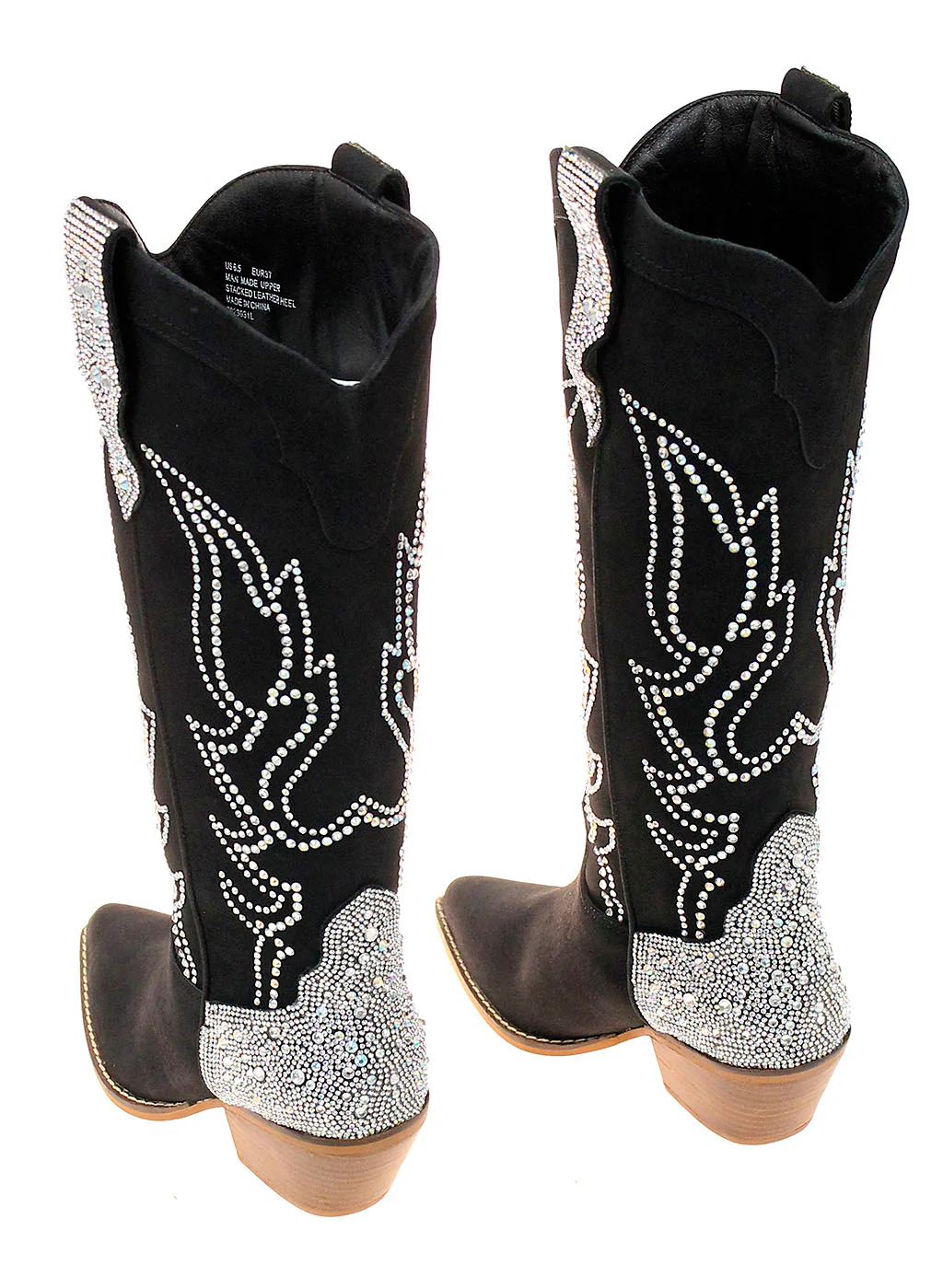 Crystal Studded Butterfly Tall Cowgirl Boots #BLC10SSK-GYPSY - Image 4