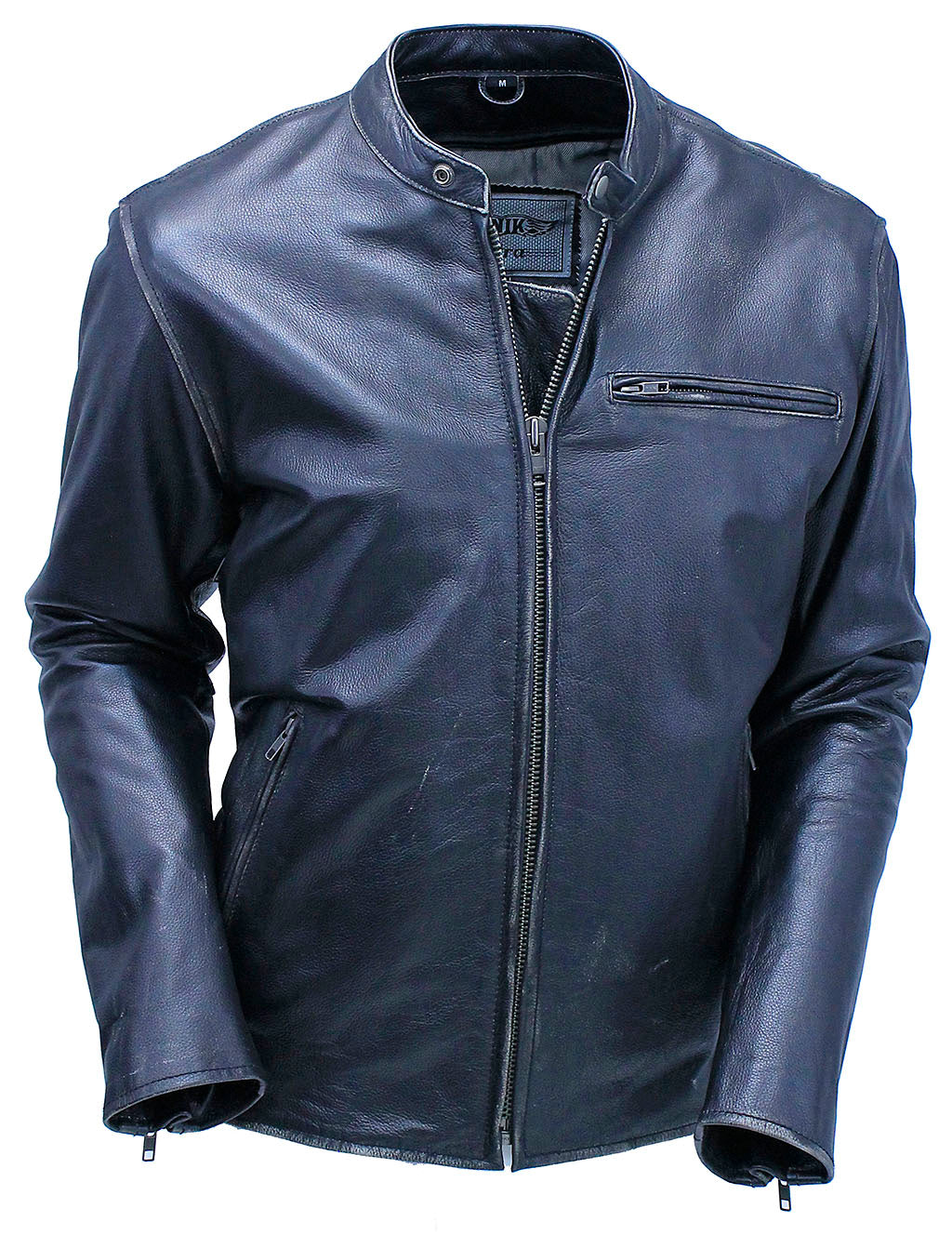 Vintage Black Concealed Pocket Motorcycle Jacket w/Vents #MA5020VZK