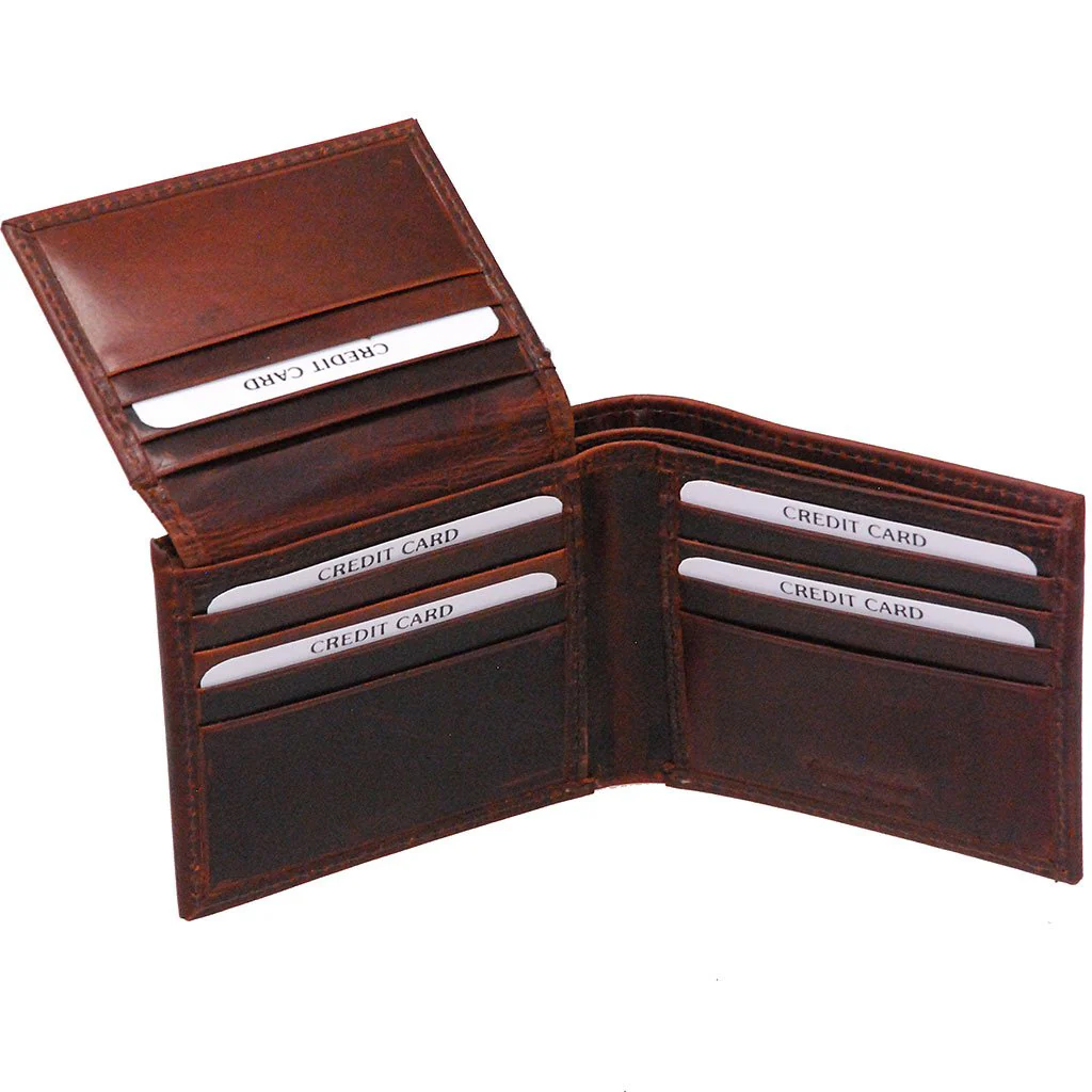 Vintage Brown Flip Up Bifold RFID Wallet #WM13041NID - Image 3