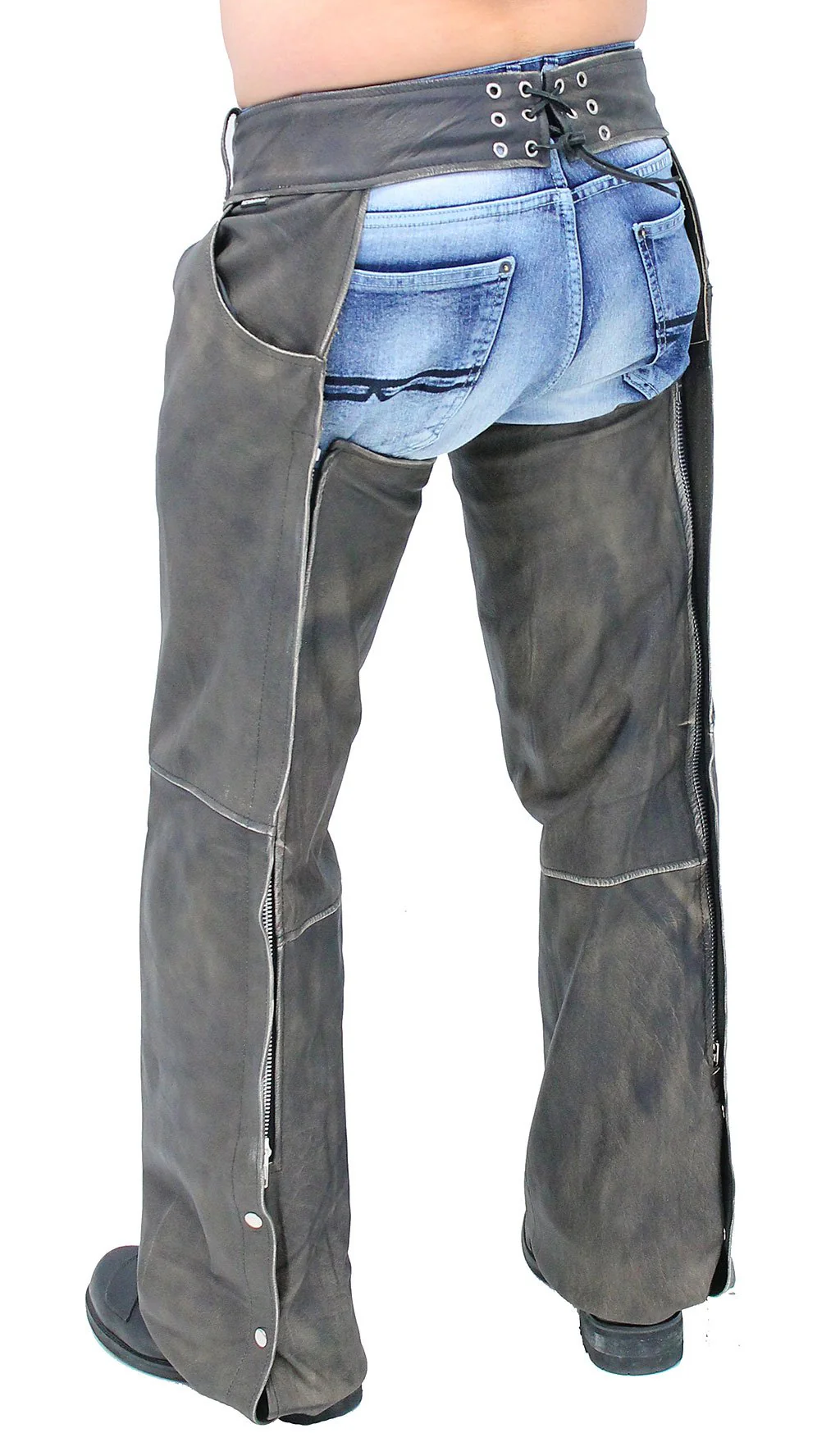 Vintage Brown Leather Pocket Chaps #CA7222PN () - Image 2