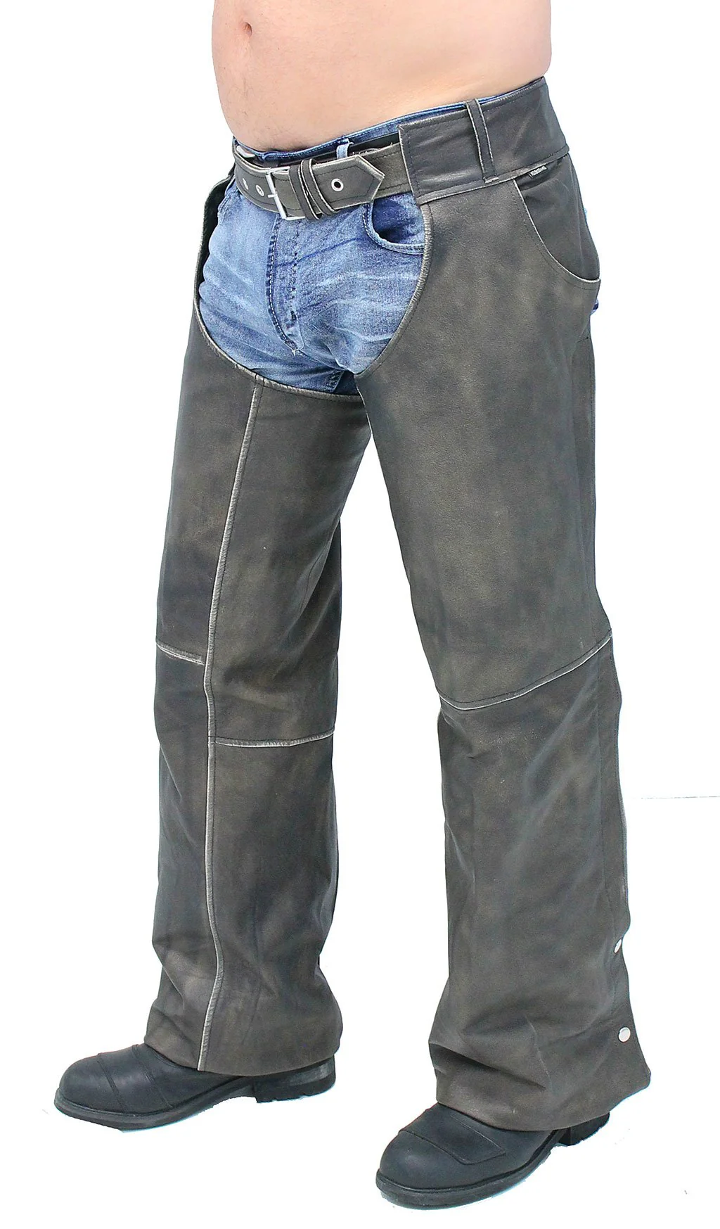 Vintage Brown Leather Pocket Chaps #CA7222PN () - Image 3