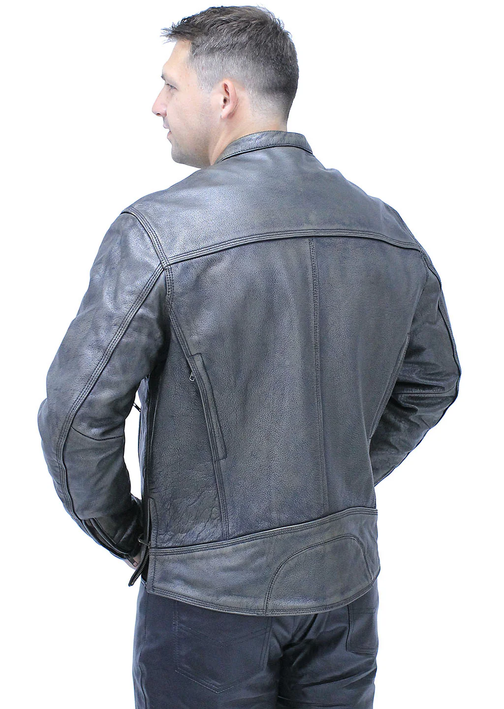 Vintage Brown Men's Café Racer w/Vents & Concealed Pockets #MA69462VGN - Image 2
