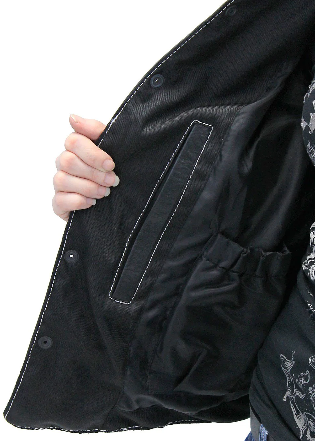 Women's Lightweight Premium Leather Shirt Jacket w/White Stitching #LS431GWK (S-M) - Image 6