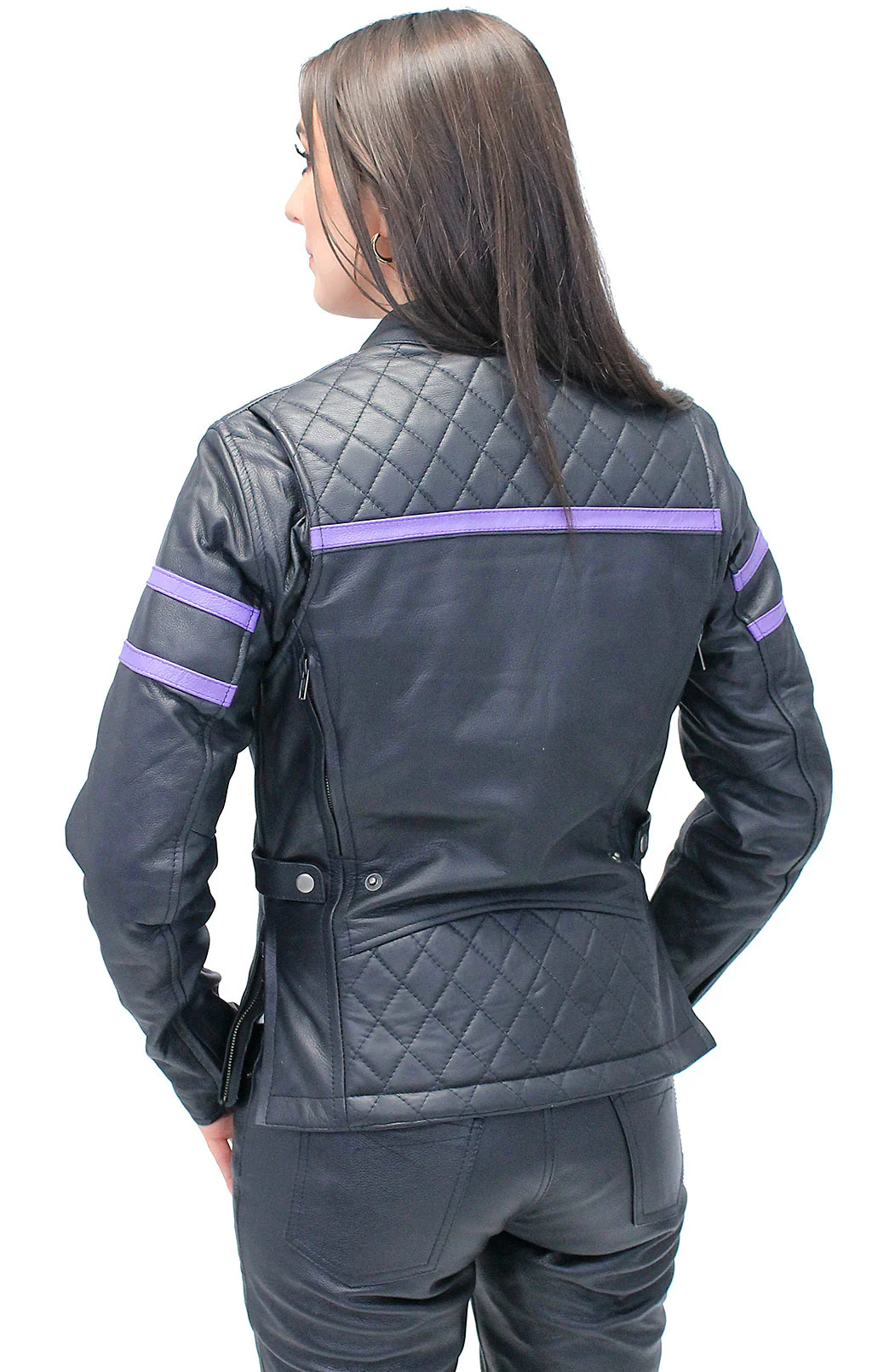 Women's Purple Stripe Vented Jacket w/Quilt Shoulders #L656017VQP () - Image 2