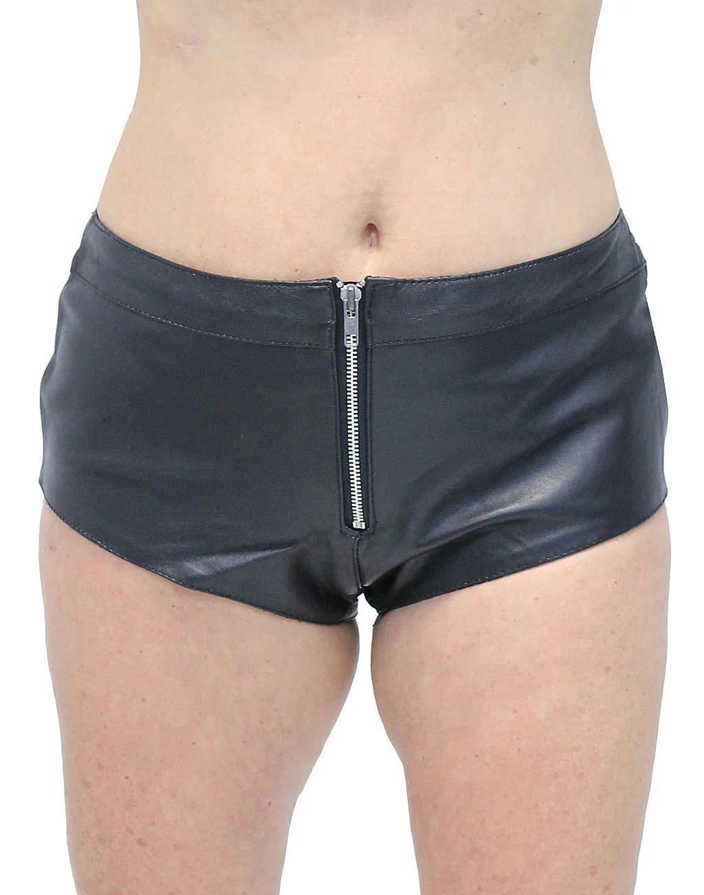 Zip Front Leather Skimpy Hot Pants #SH31080ZK (20) - Image 3
